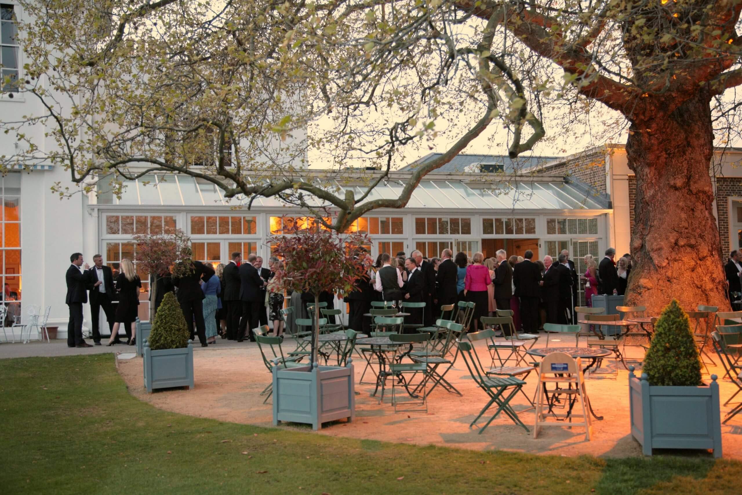 outdoor black tie event