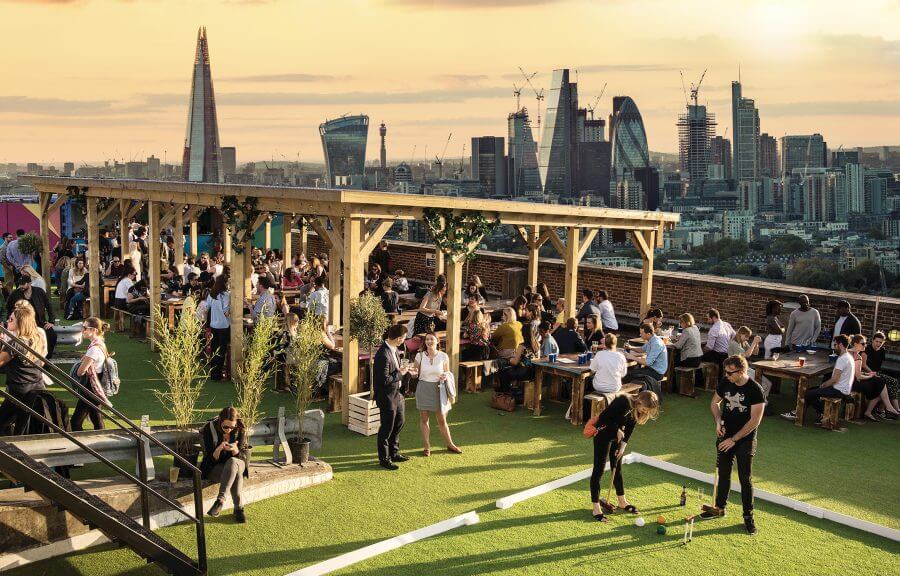 rooftop terrace garden party